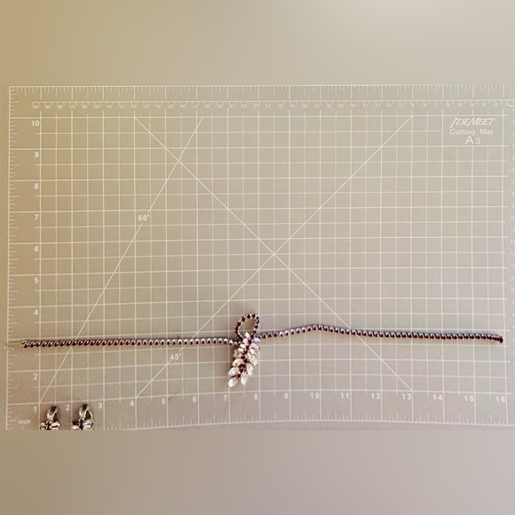 Vintage Deco Ruby Red Rhinestone Necklace Set - Picture 14 of 17